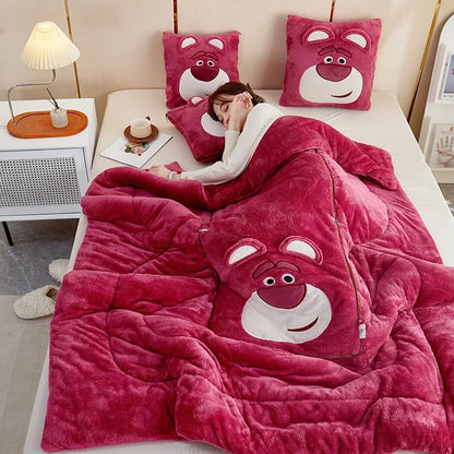 Luxus Cartoon Decken- und Kissen-Set – Nomi