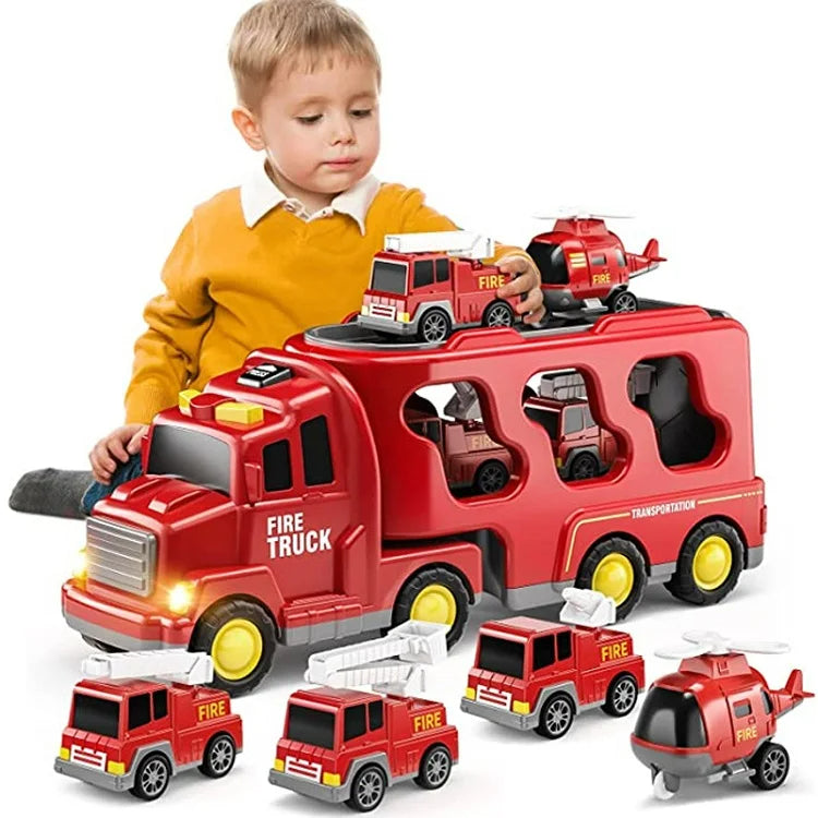 Spielzeug-Stadttransporter mit Licht- & Soundeffekten – inklusive Fahrzeuge