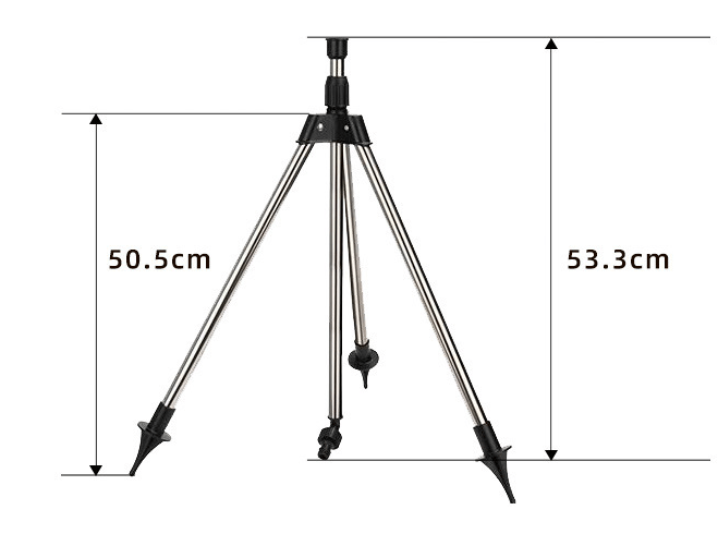 Kamerastativ aus Metall, höhenverstellbar, 50,5-53,3 cm, für Fotografie und Videoaufnahmen.