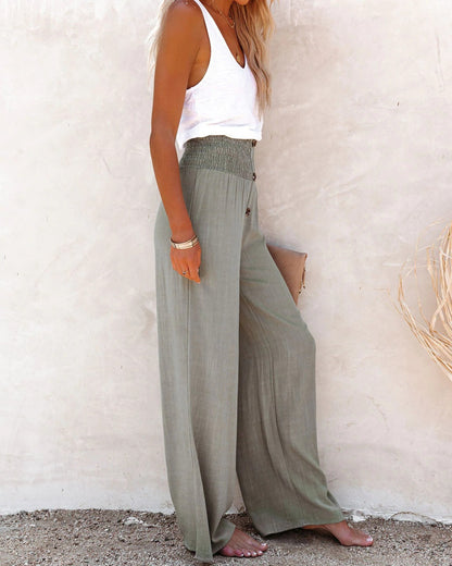 Leinen-Damenhose mit hohem Bund – Sylvie