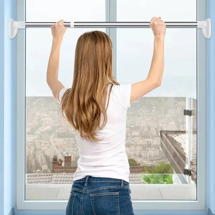 Drill-Free Adjustable Tension Rod for Curtains, Showers and Closets 3