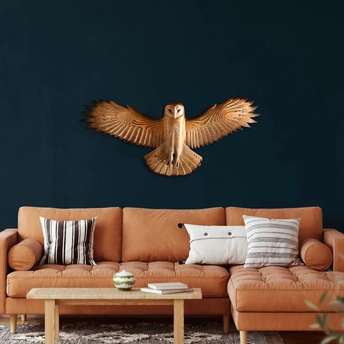 Holzwanddeko – Eule “Majestic”