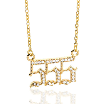 Goldene Halskette mit funkelndem Anhänger, Zirkonia, modisch, elegant, Schmuck für Damen.