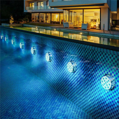 Wasserdichte LED-Unterwasserlampe mit Fernbedienung - GlowRipple