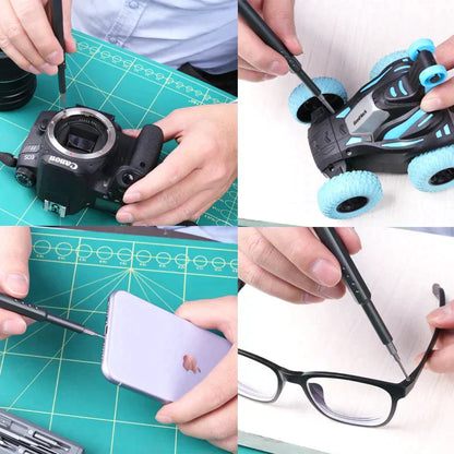 Vier-in-eins Schraubendreher-Set für Kamera, Spielzeugauto, Smartphone, Brille.