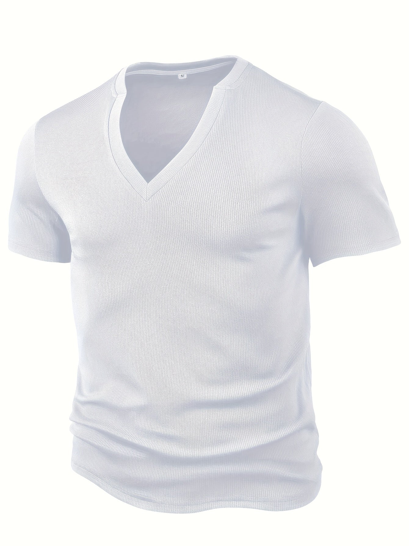 Herren-T-Shirt mit tiefem V-Ausschnitt und Struktur – Rafael