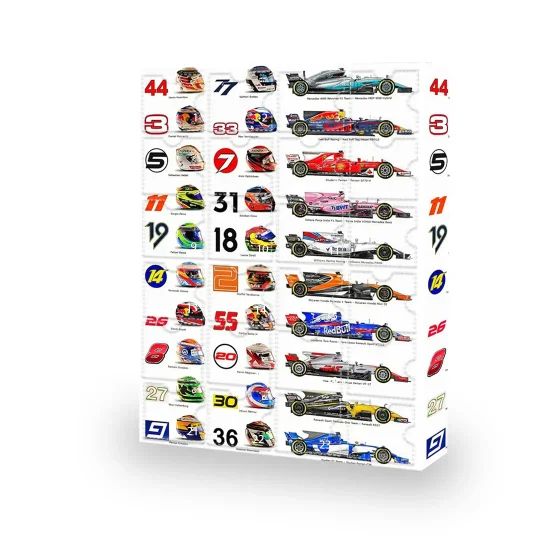 Formel-1-Adventskalender mit Sammlerstücken – Für echte Rennsportfans