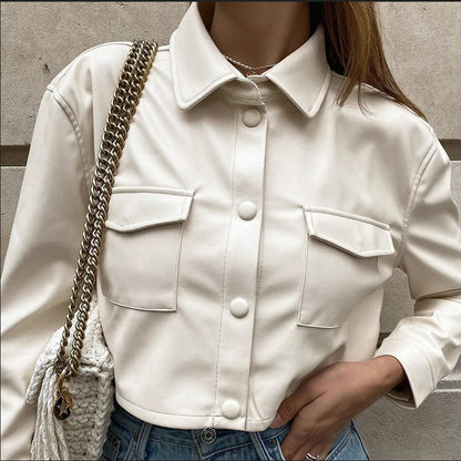 Wasserdichte Leder-Sommerjacke für Damen – Celeste