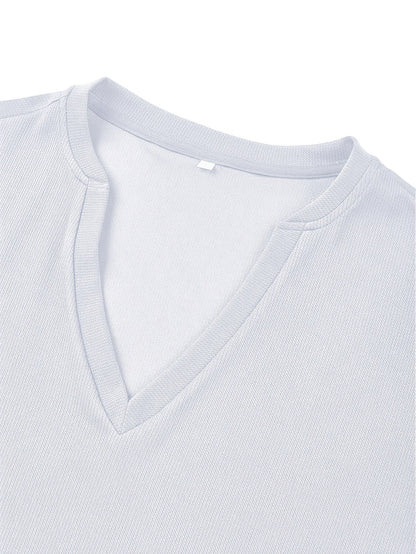 Herren-T-Shirt mit tiefem V-Ausschnitt und Struktur – Rafael