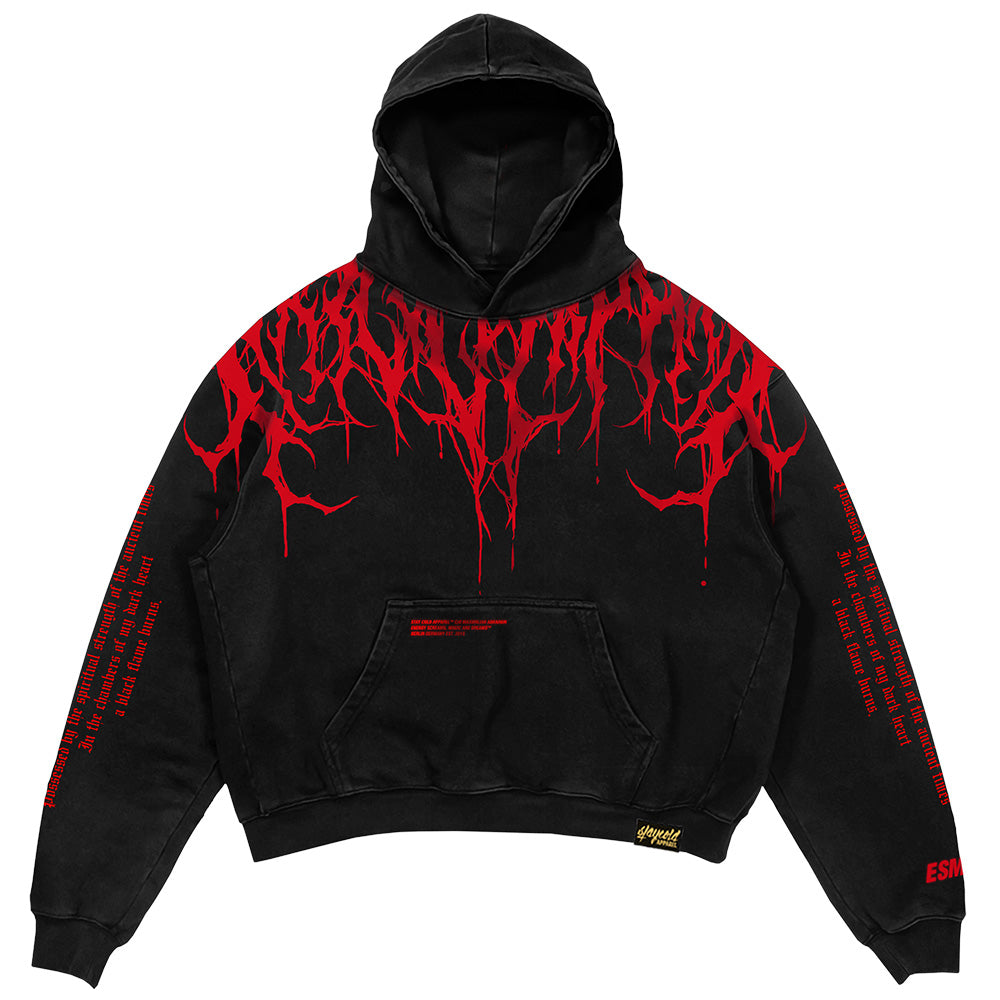 Oversized schwerer Hoodie mit Druck – Damon
