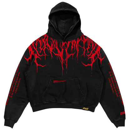Oversized schwerer Hoodie mit Druck – Damon