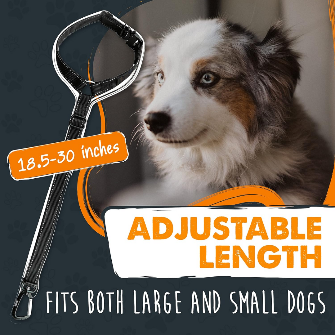 Verstellbare Hundeleine, 47-76 cm, für große und kleine Hunde, schwarz, robustes Design.