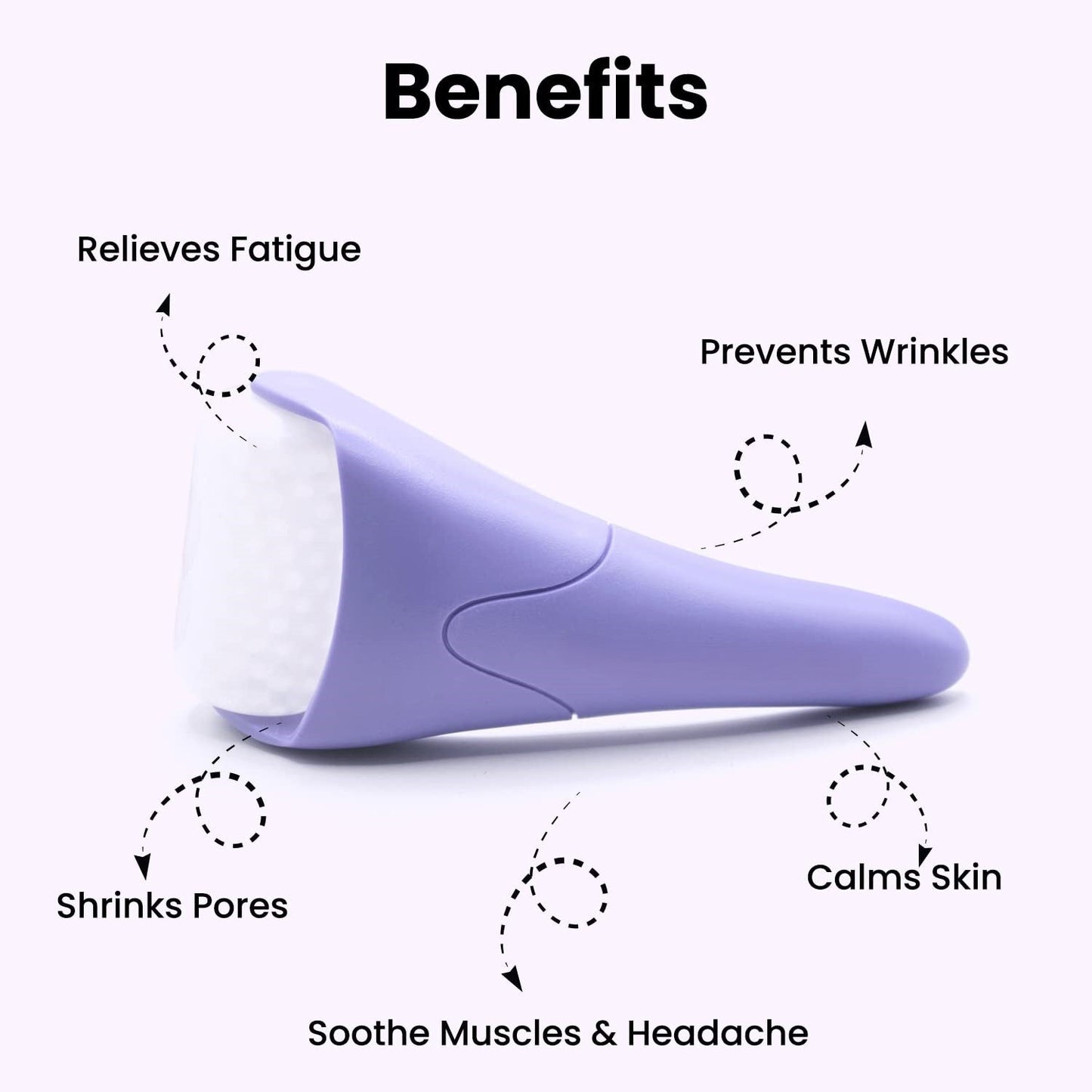 Lila Gesichtsmassagegerät, Anti-Aging, Faltenreduktion, Porenverkleinerung, Hautberuhigung.