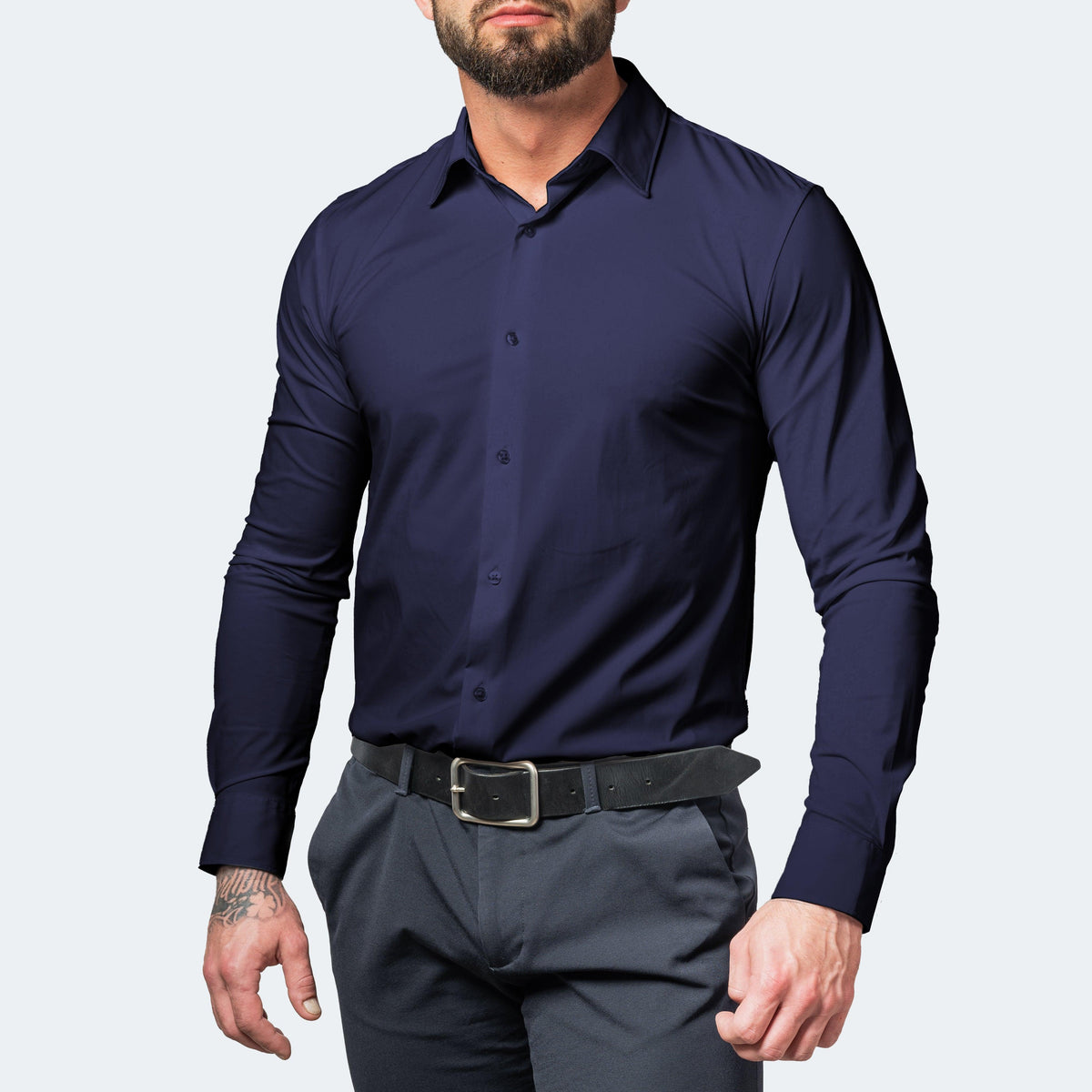 Men's Stretch Dress Shirt, No-Iron, for Work and Casual Wear 5