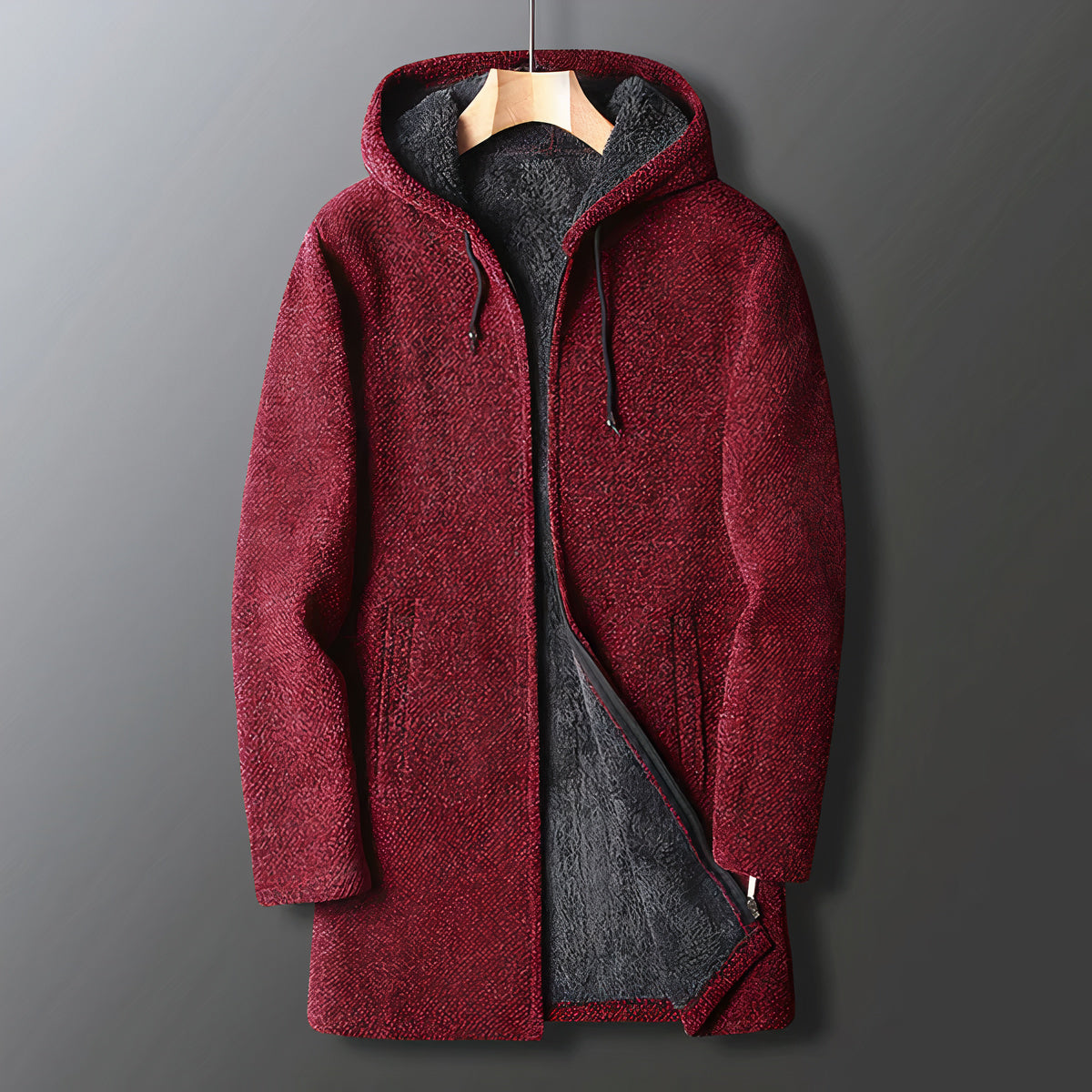 Warme Herren-Fleecejacke mit Kapuze – Marcus