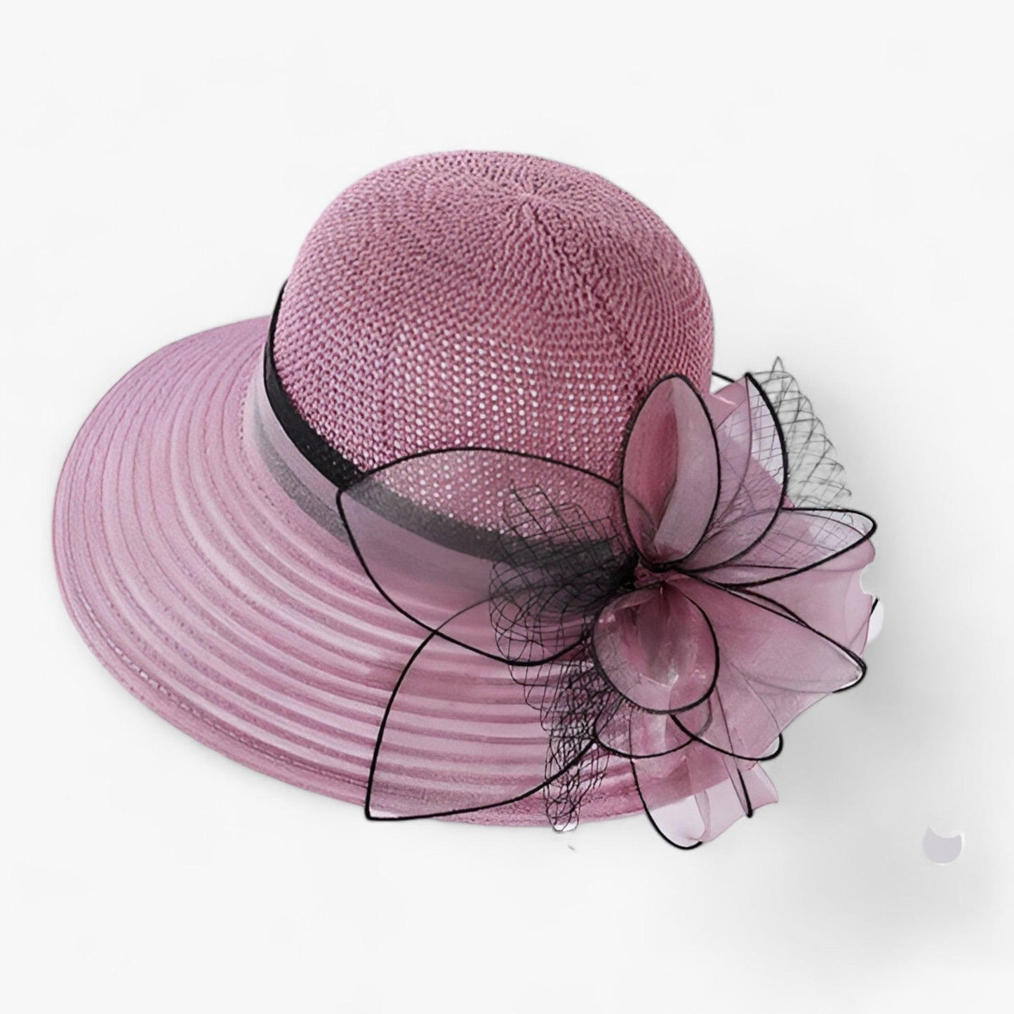 Damen Sonnenhut | Breiter Krempe | Sonnenschutz | Einfarbig | Rund-Lila-Luzern Mode