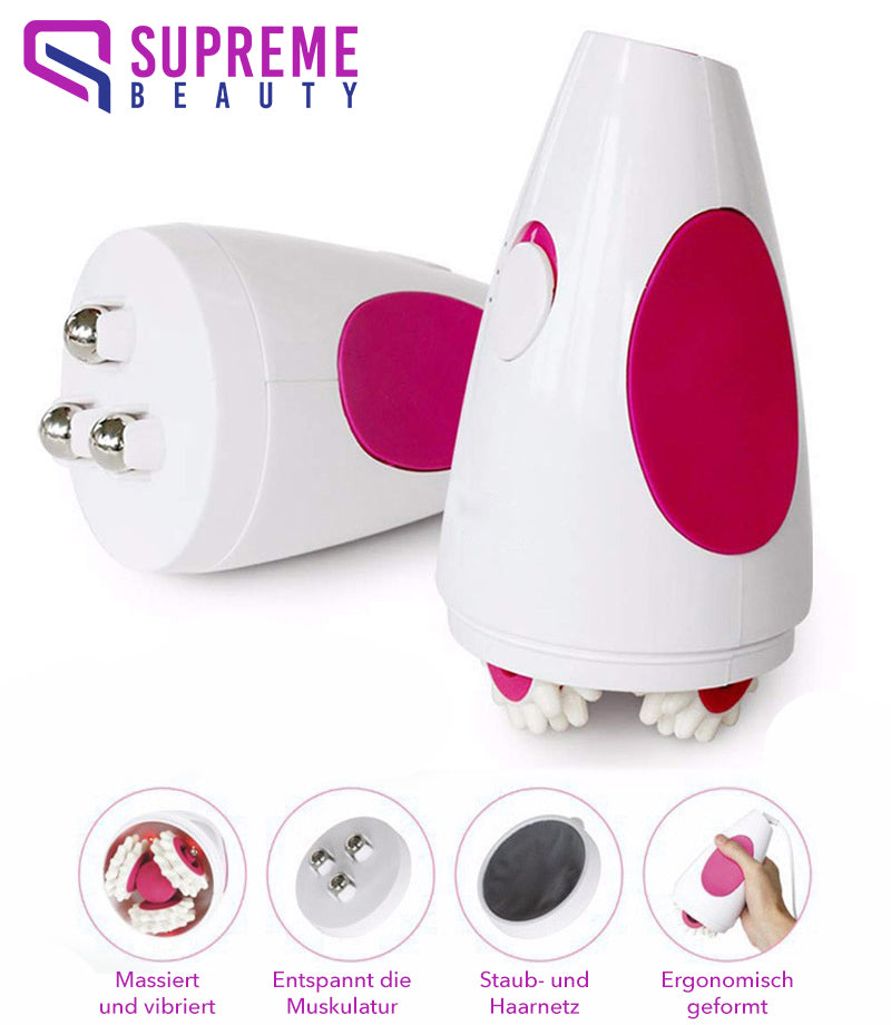 Elektrisches Massagegerät, weiß-rosa, ergonomisch, Muskelentspannung, Supreme Beauty.