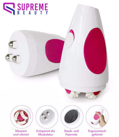 Elektrisches Massagegerät, weiß-rosa, ergonomisch, Muskelentspannung, Supreme Beauty.