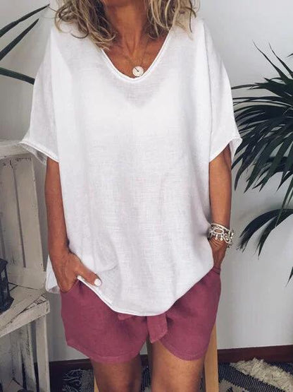Oversized Leinen Damen T-Shirt – Elin