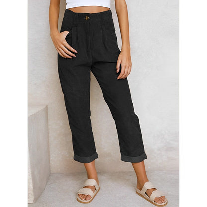Elegante Damen Cordhose mit Hoher Taille – Naima Herbstedition