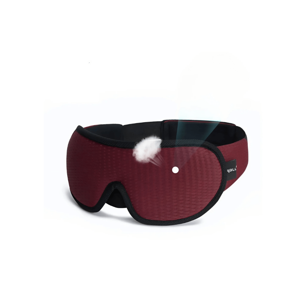 Ergonomische rote Schlafmaske, druckfreies Augendesign, bequem, Luvelle.