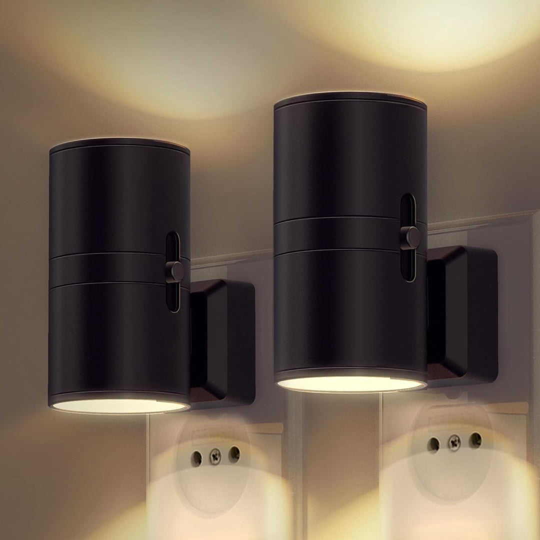 Luxury Plug-In Ambient Night Light with Dusk-to-Dawn Sensor, Dimmable Warm LED 1