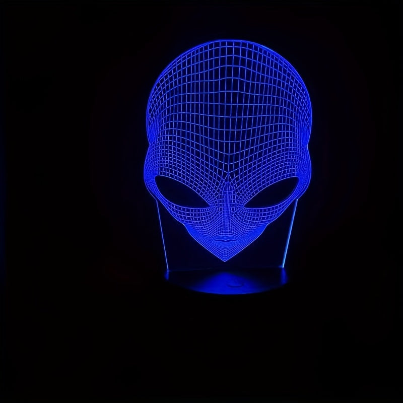 3D Alienkopf LED Tischlampe mit 7 Farben - Lunaris