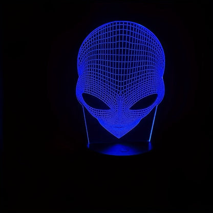 3D Alienkopf LED Tischlampe mit 7 Farben - Lunaris