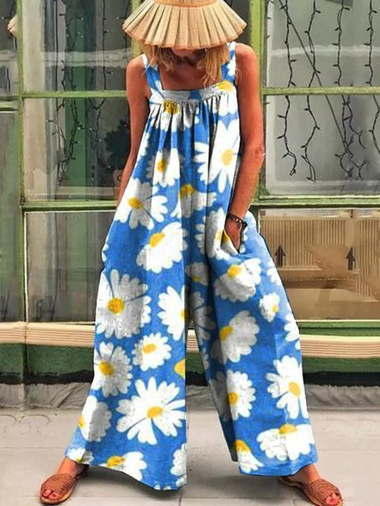 Ärmelloser Jumpsuit mit Blumenmuster – Isabeau