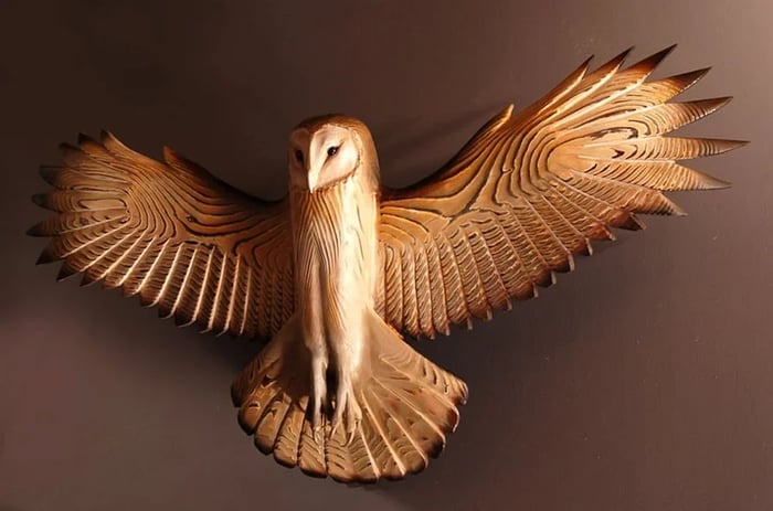 Holzwanddeko – Eule “Majestic”
