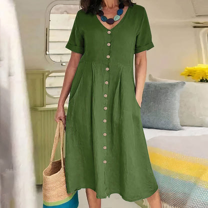 Lässiges Baumwoll‑Leinen‑Sommerkleid – Noor