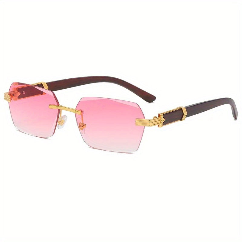 Rahmenlose Sonnenbrille mit rechteckigen Gläsern und Bügeln aus Kunstholz – Verro