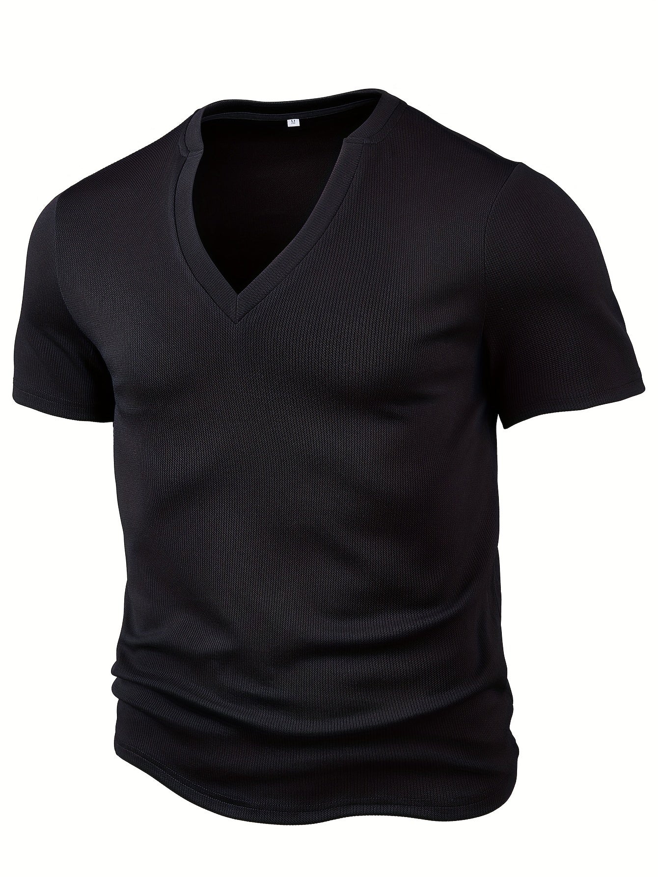 Herren-T-Shirt mit tiefem V-Ausschnitt und Struktur – Rafael