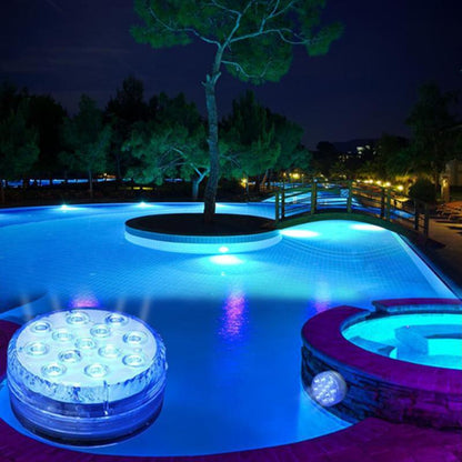 Wasserdichte LED-Unterwasserlampe mit Fernbedienung - GlowRipple