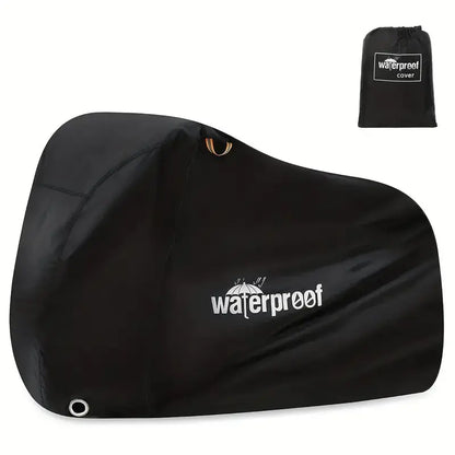 Wasserdichte schwarze Fahrradabdeckung, dreilagig, mit Aufbewahrungstasche.