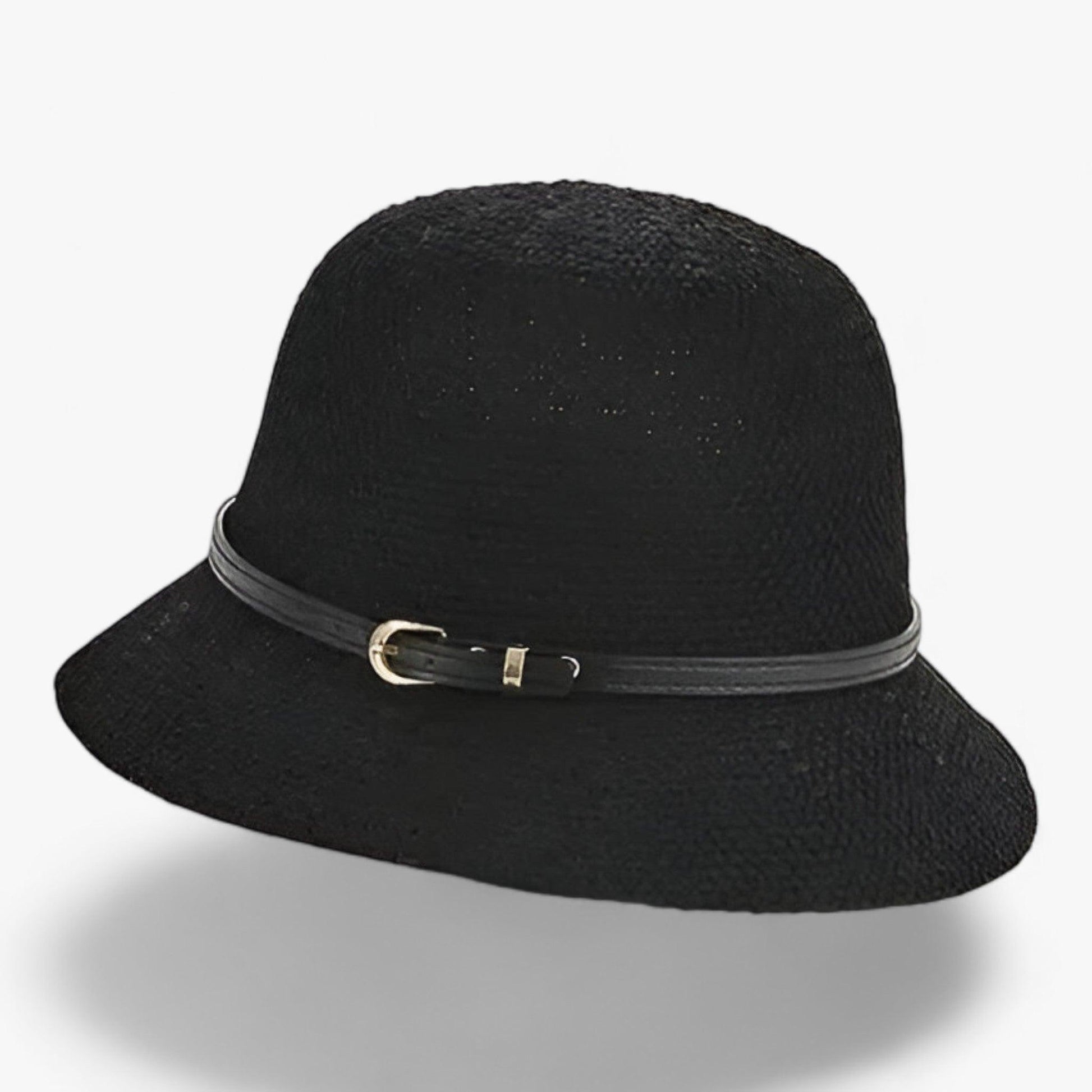 Damen Sonnenhut | Leinen | Einfarbig | Faltbar | UV-Schutz | Leicht-Schwartz-Luzern Mode