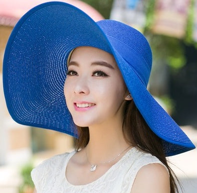 Faltbarer Sonnenhut Damen | Luftig | Kompakt | Mit Krempe | Sommer Accessoire-Blau-Luzern Mode