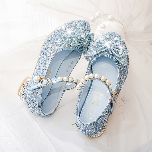 Herbstlicher Glitzer-Schuh Isla – Bequemer Slipper mit Pailletten & Perlen für Mädchen