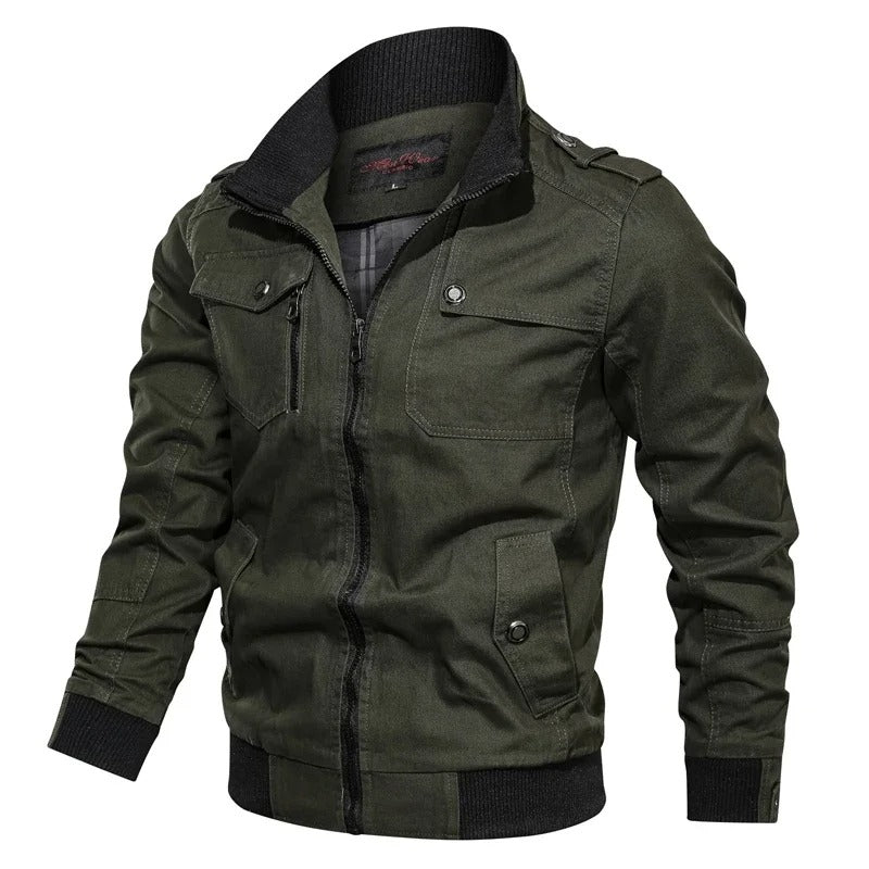 Herren-Sommermantel mit Kragen und Biker-Optik – Vince