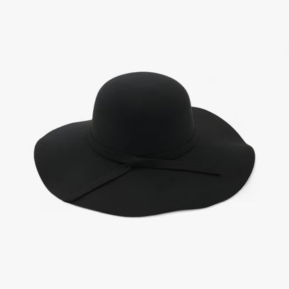 Fedora Damenhut | Wollfilz | Einfarbig | Einheitsgröße | Langlebig-Schwarz-Luzern Mode
