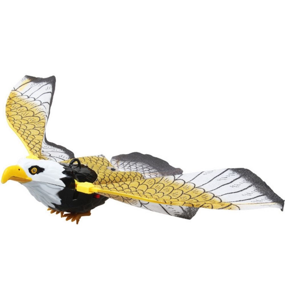 Ferngesteuerter Adler-Spielzeug, gelb-weiß, Kunststoff, Flügelbewegung, Kinder-Drohne.
