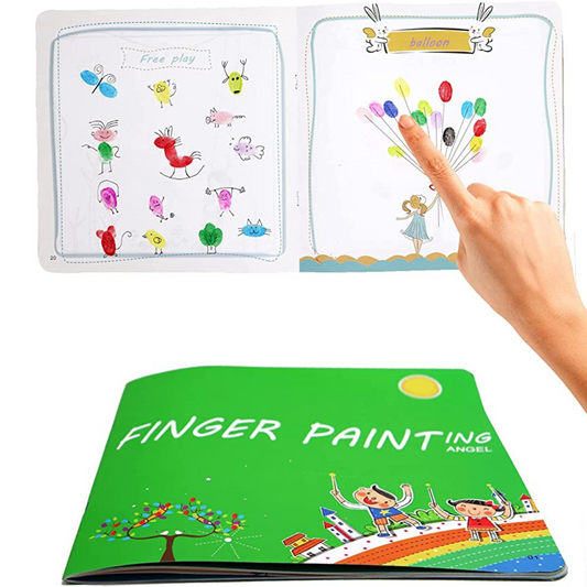 Grünes Fingerfarbenbuch für Kinder, kreative Malaktivitäten, pädagogisches Spielzeug.