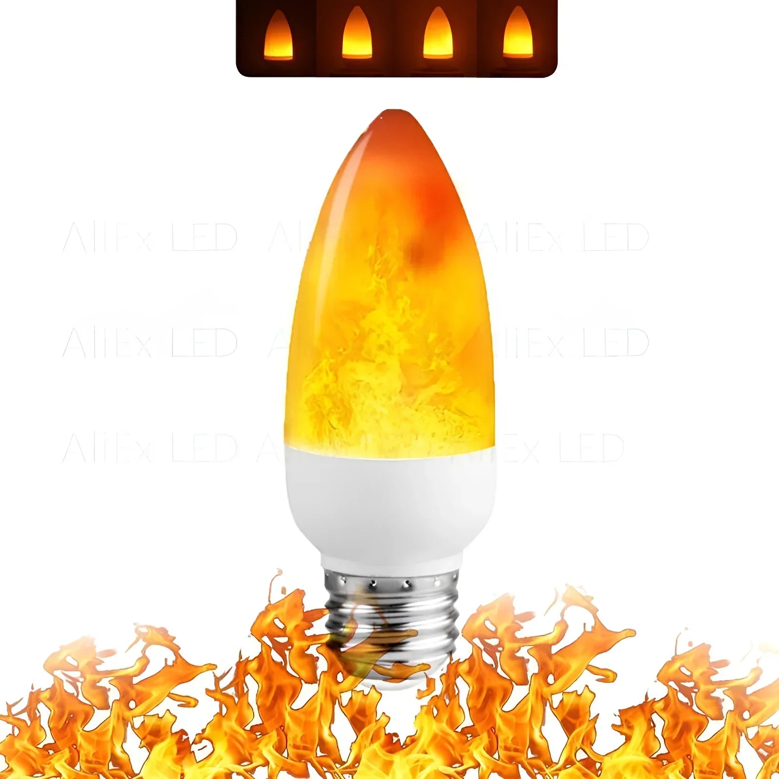LED-Flammenlampe E27, energiesparend, warmweiß, realistische Flammeneffekte, dekorativ.