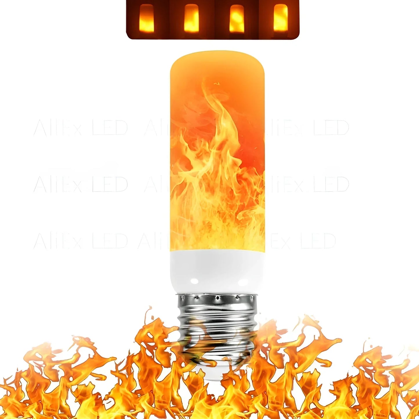LED-Flammenlampe E27, realistische Flammenoptik, energiesparend, warmweiß, dekorativ.