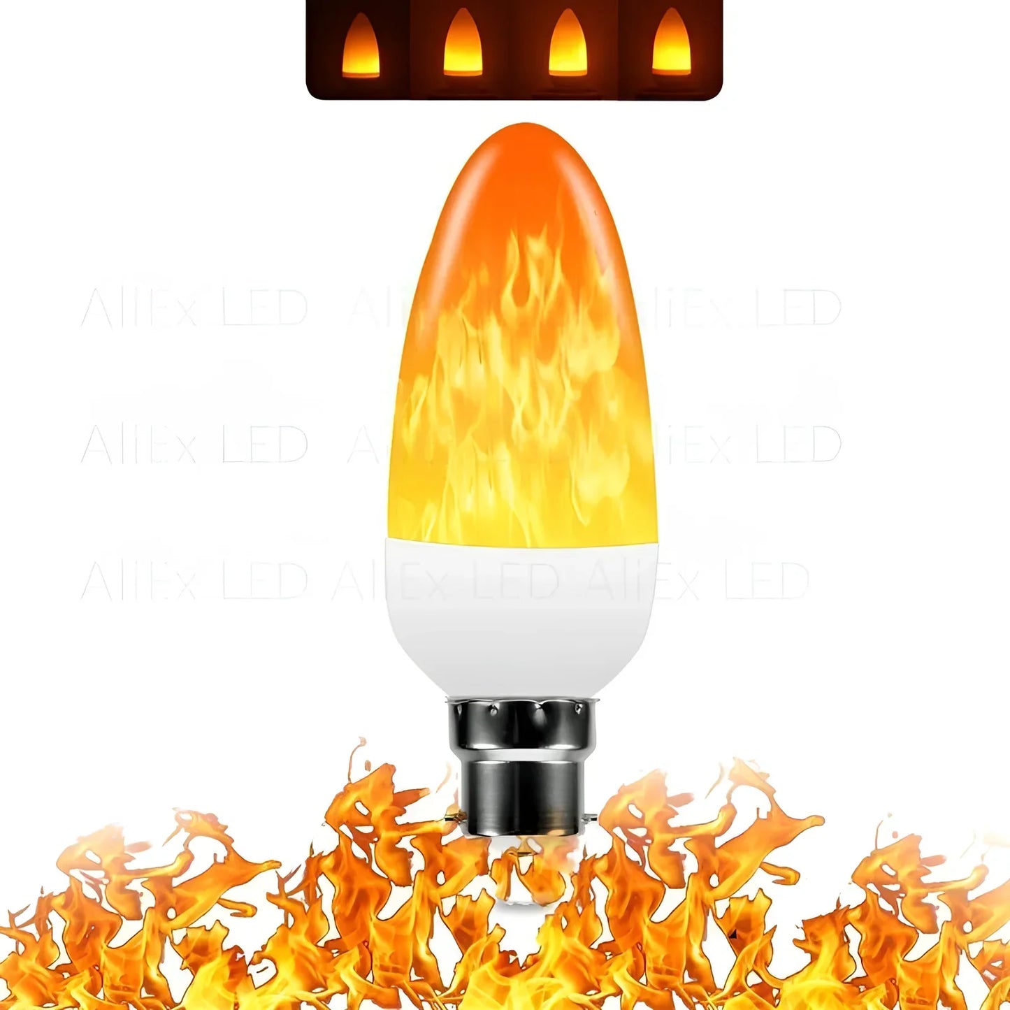 LED-Flammenlampe E27, orange, realistische Flammeneffekte, energiesparend, dekorativ.