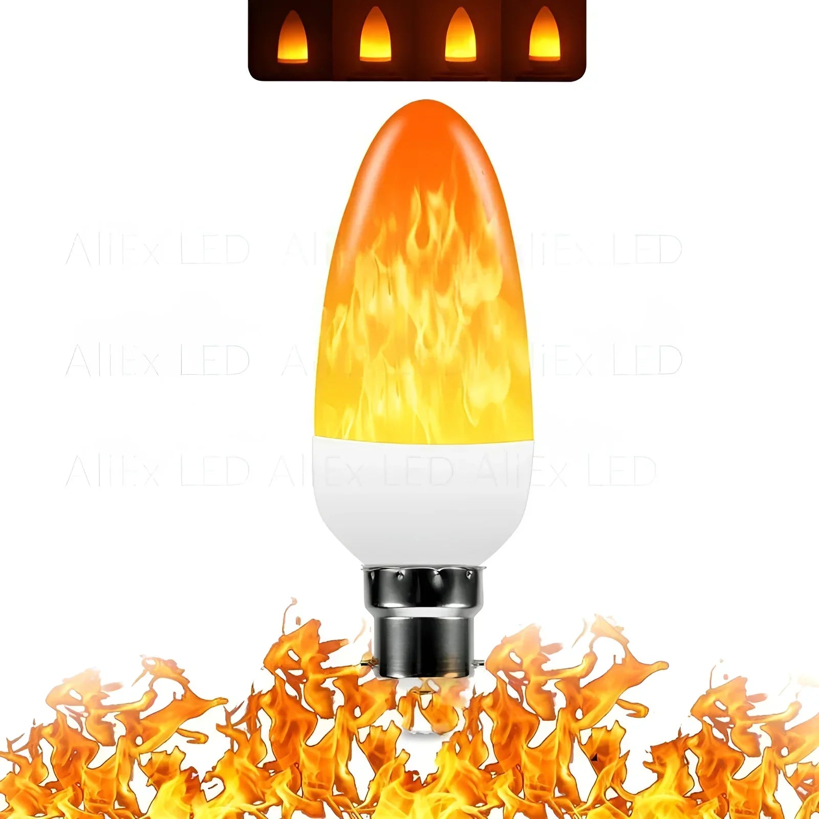 LED-Flammenlampe E27, orange, realistische Flammeneffekte, energiesparend, dekorativ.