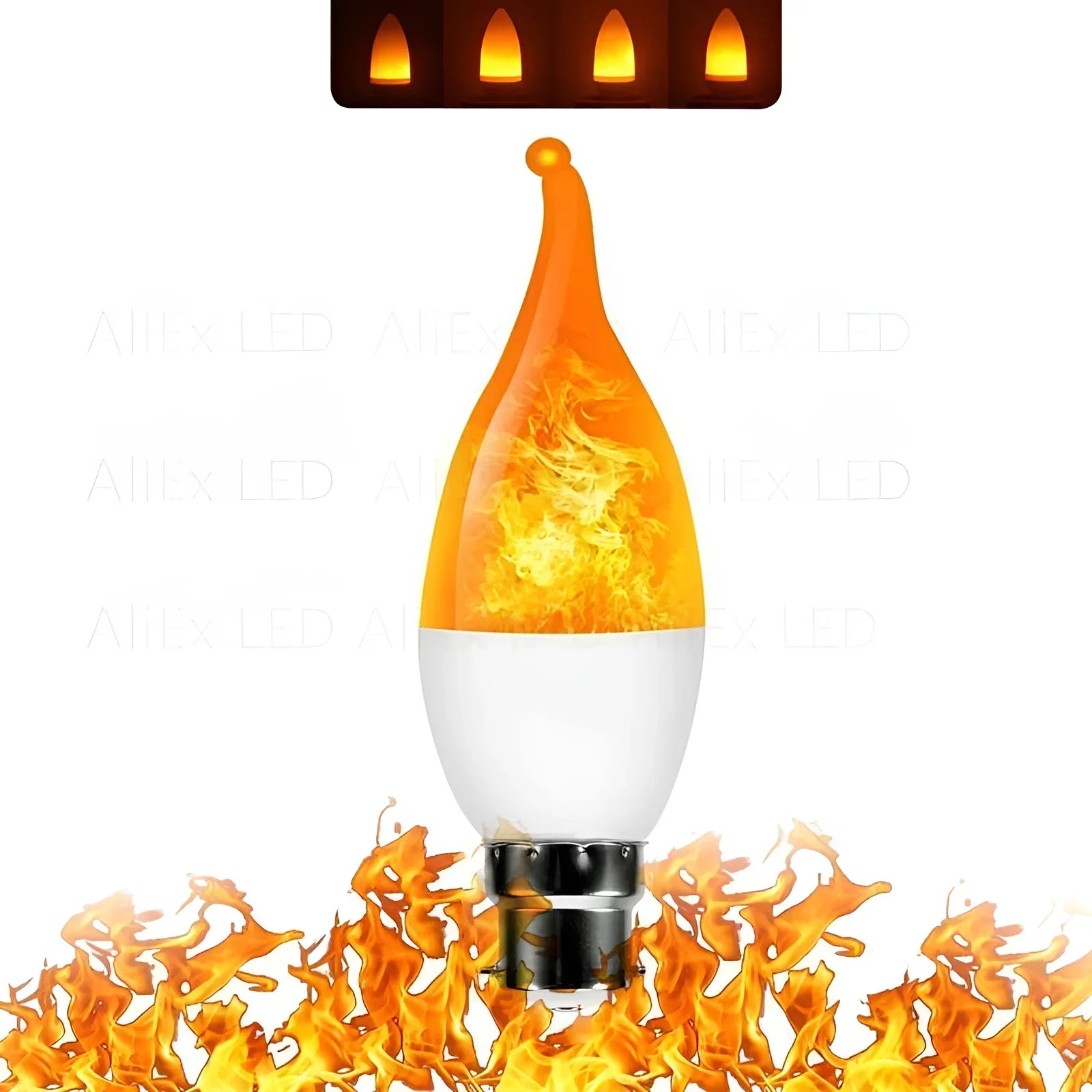 LED-Flammenlampe E14, orange, flackernd, energiesparend, dekorativ, für stimmungsvolle Beleuchtung.