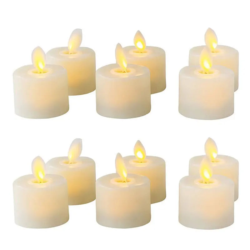 Flammenlose LED-Kerzen mit beweglicher Flamme, cremefarben, batteriebetrieben, Set aus 10.