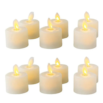 Flammenlose LED-Kerzen mit beweglicher Flamme, cremefarben, batteriebetrieben, Set aus 10.