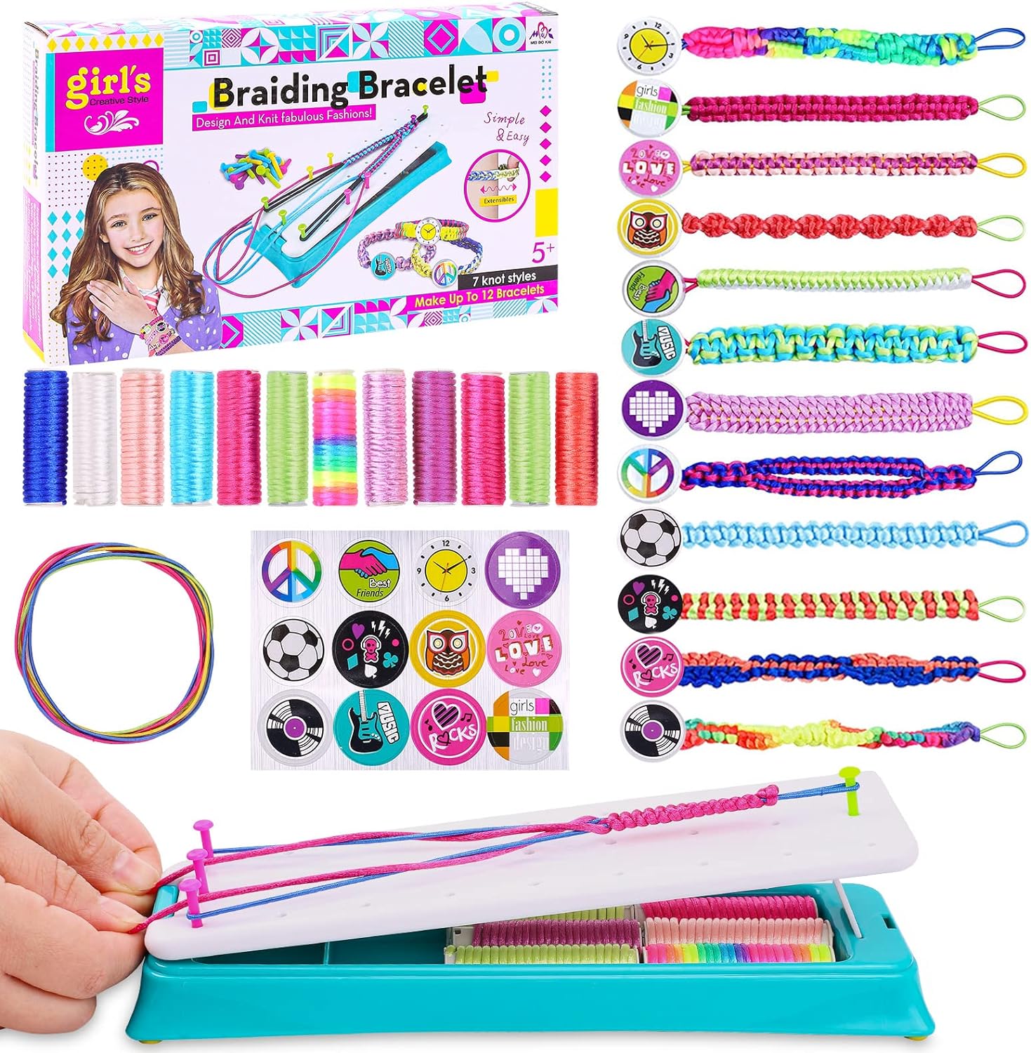 DIY-Flechtset für Kinder, bunte Armbänder, Bastelset, kreative Handarbeit, Geschenkidee.